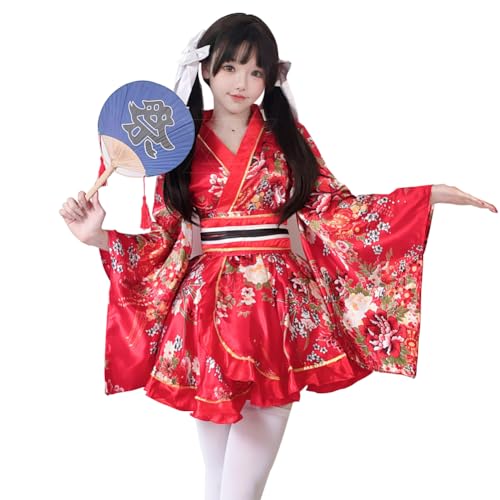 vanityme 花柄赤和装衣装花魁着物コスプレハロウィンS